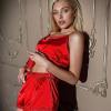 IMG_5469 Комплект шорти, майка і халат Divin червоний